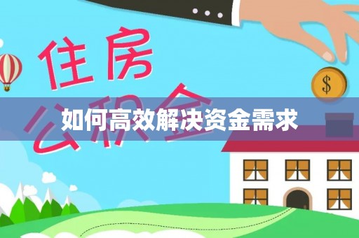 武陵如何高效解决资金需求