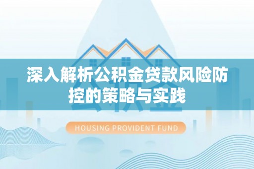 武陵深入解析公积金贷款风险防控的策略与实践