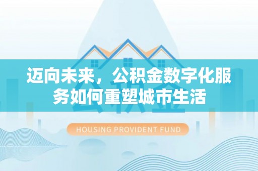 武陵迈向未来，公积金数字化服务如何重塑城市生活