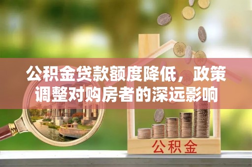 武陵公积金贷款额度降低，政策调整对购房者的深远影响