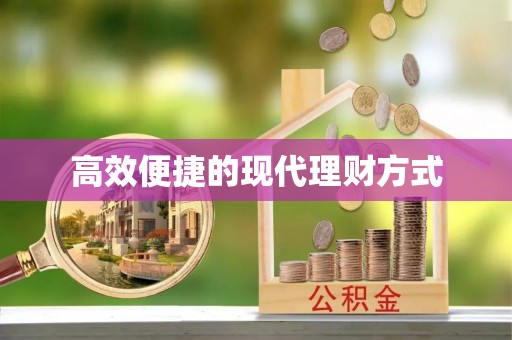 武陵高效便捷的现代理财方式
