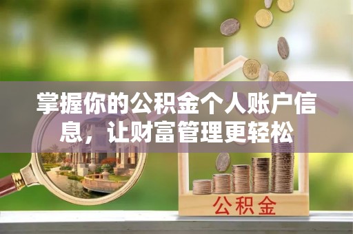 武陵掌握你的公积金个人账户信息，让财富管理更轻松