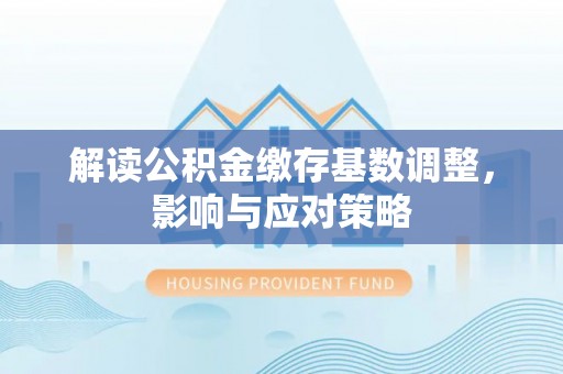武陵解读公积金缴存基数调整，影响与应对策略