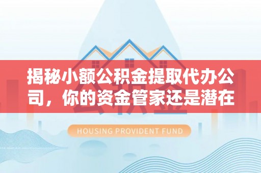 武陵揭秘小额公积金提取代办公司，你的资金管家还是潜在风险？