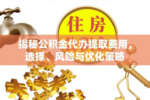 武陵揭秘公积金代办提取费用，选择、风险与优化策略