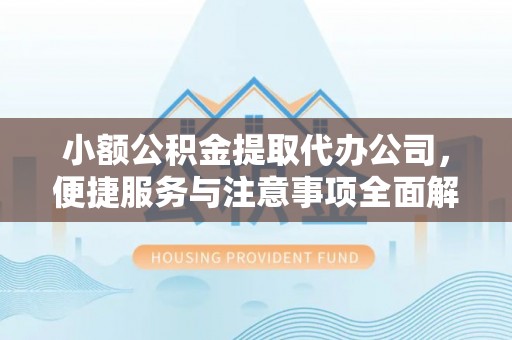 武陵小额公积金提取代办公司，便捷服务与注意事项全面解析