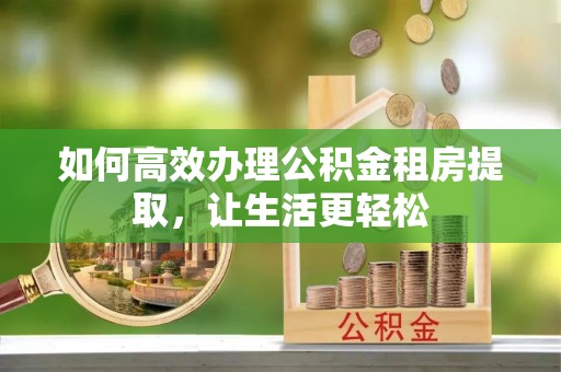 武陵如何高效办理公积金租房提取，让生活更轻松