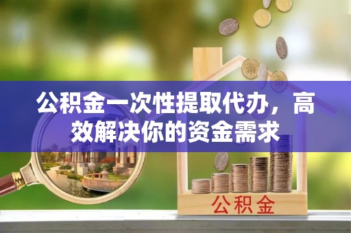 武陵公积金一次性提取代办，高效解决你的资金需求