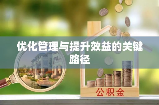 武陵优化管理与提升效益的关键路径